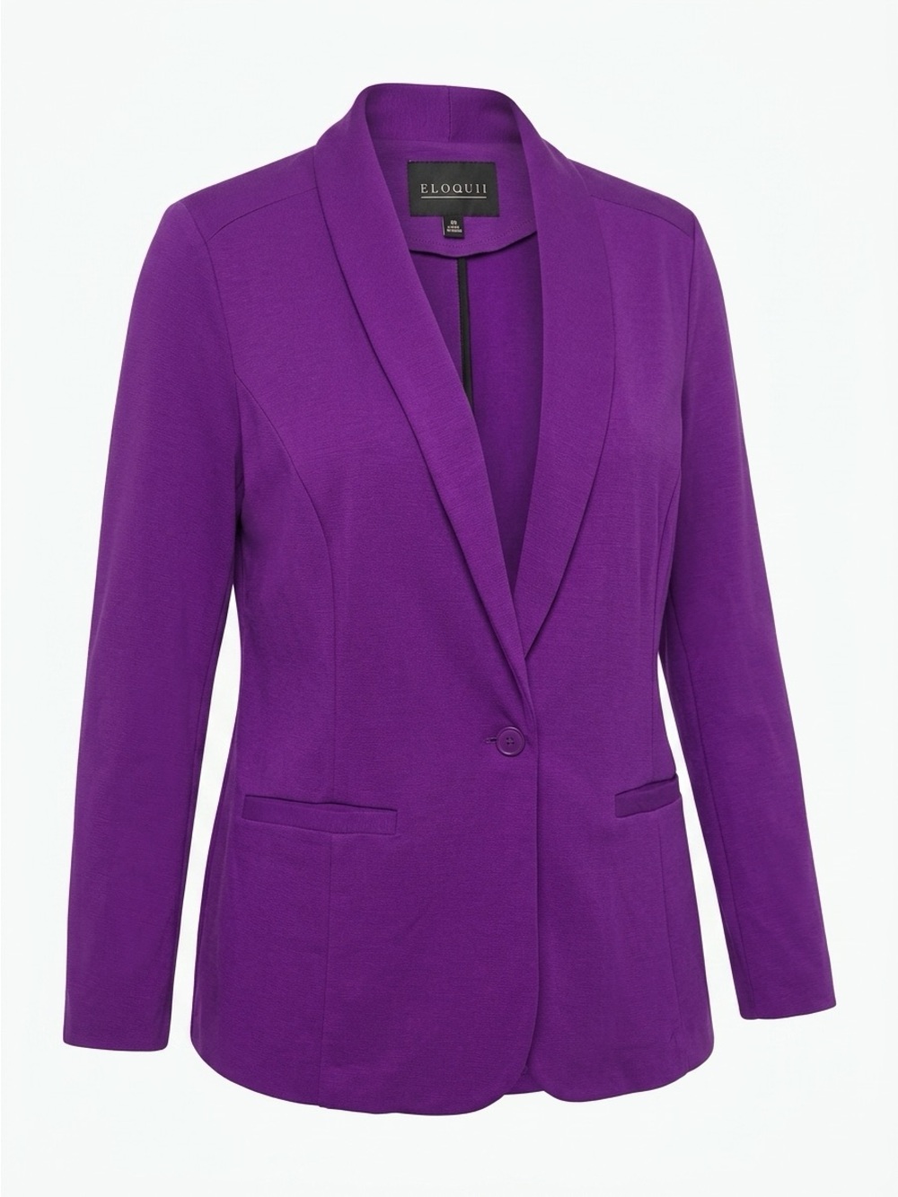Eloquii Vibrant Purple Shawl-Collar Blazer